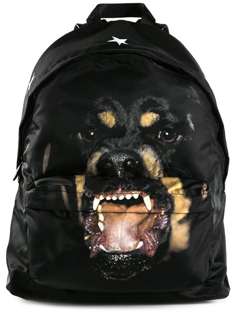 givenchy black and white backpack|givenchy rottweiler backpack.